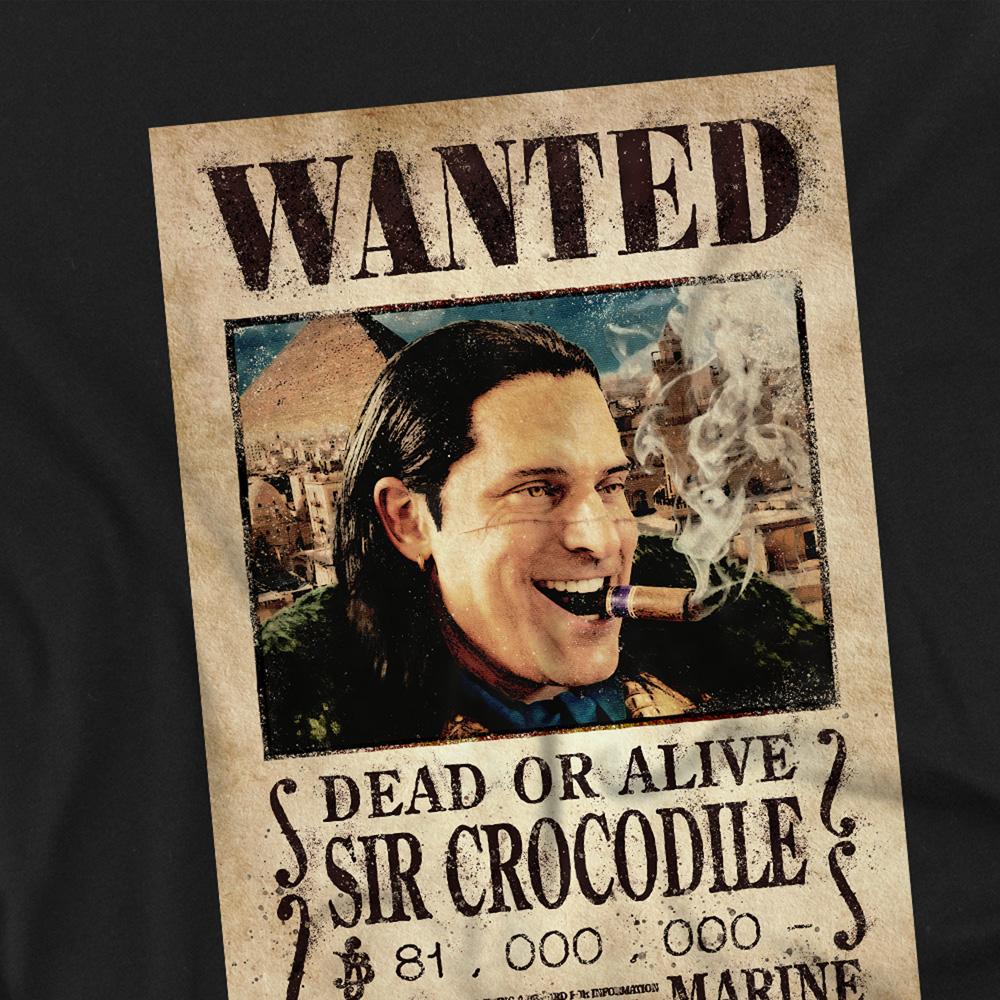Black - Side - One Piece Childrens-Kids Crocodile Wanted Poster Sweatshirt
