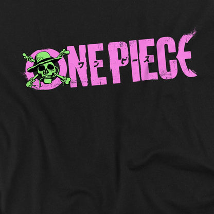 Black - Side - One Piece Childrens-Kids Jolly Roger Luffy Sweatshirt