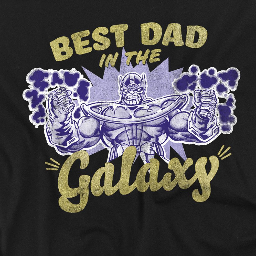 Black - Side - Marvel Mens Best Dad In The Galaxy Thanos Long-Sleeved T-Shirt