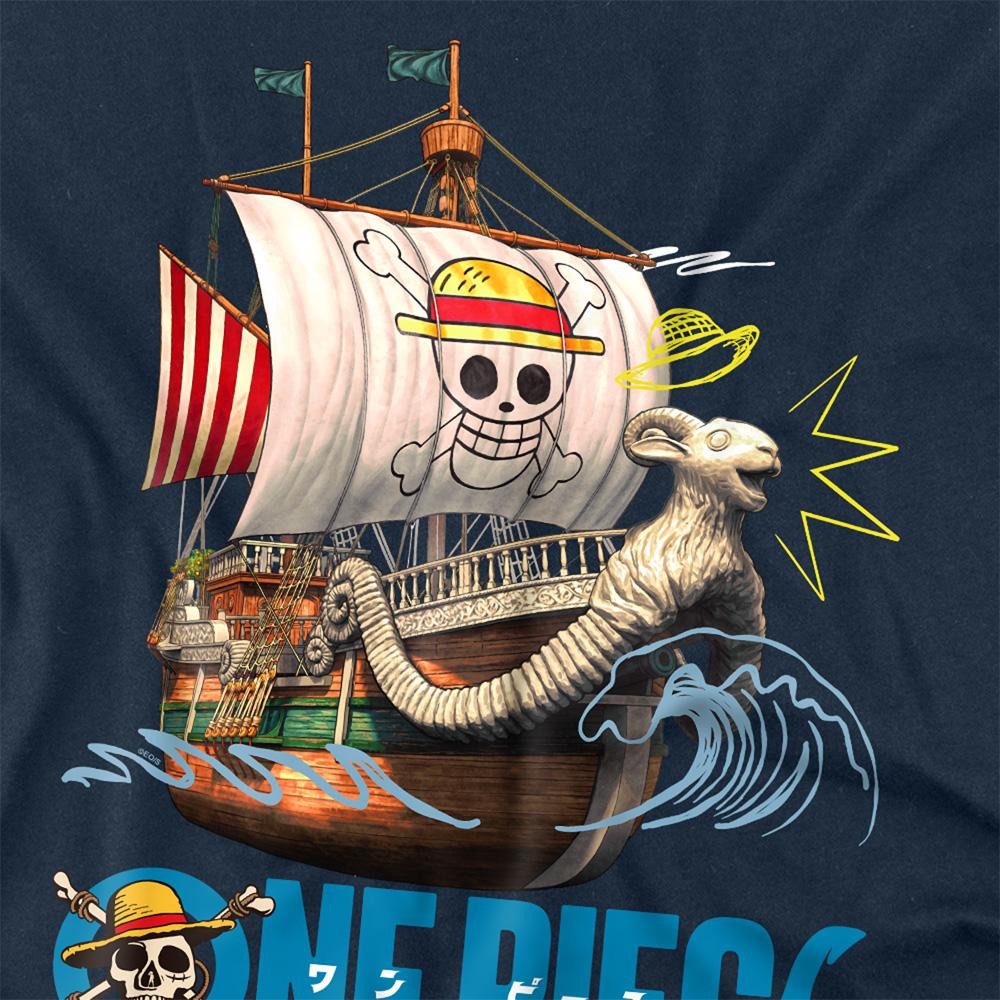 Navy - Side - One Piece Unisex Adult Going Merry Doodles Long-Sleeved T-Shirt