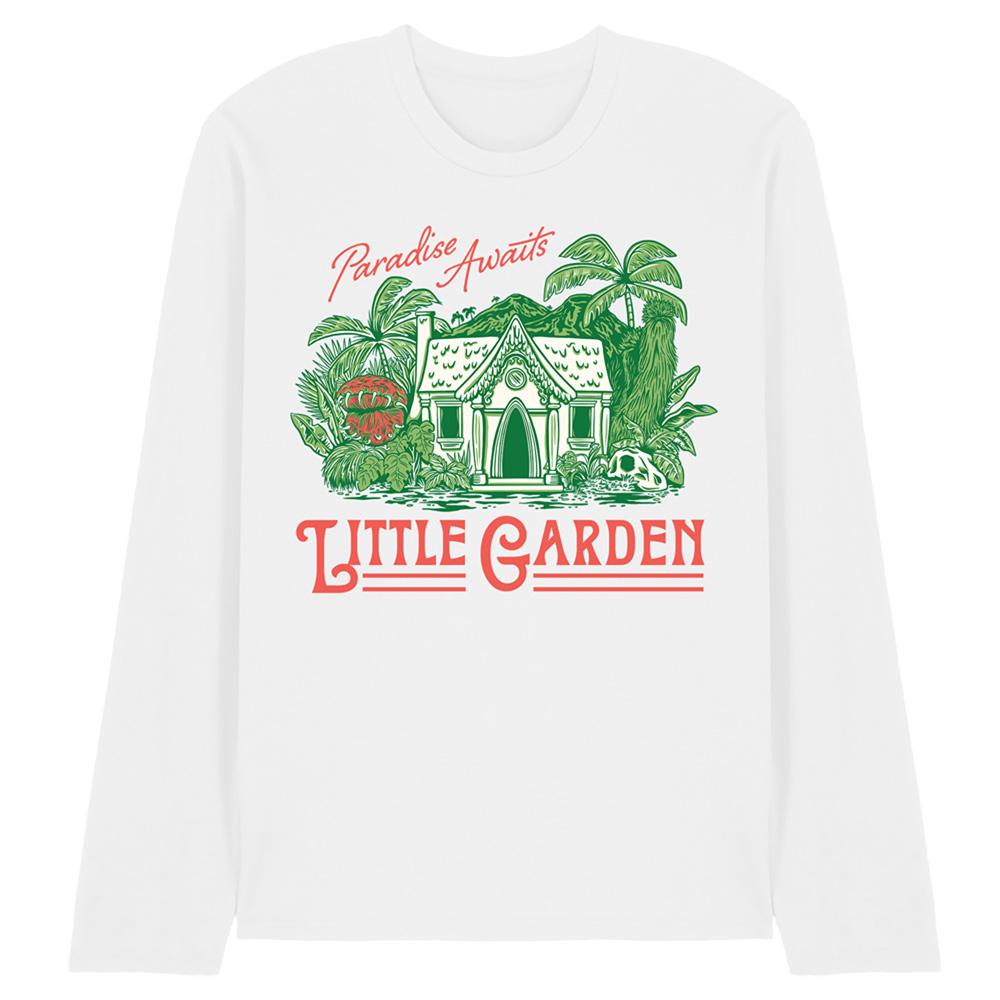 White - Front - One Piece Unisex Adult House Of Wax Little Garden Long-Sleeved T-Shirt