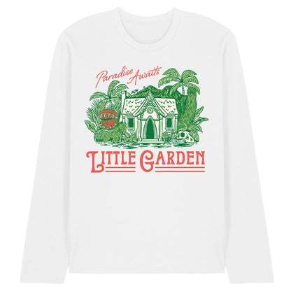 White - Front - One Piece Unisex Adult House Of Wax Little Garden Long-Sleeved T-Shirt