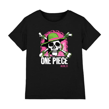 Black - Front - One Piece Childrens-Kids Jolly Roger T-Shirt