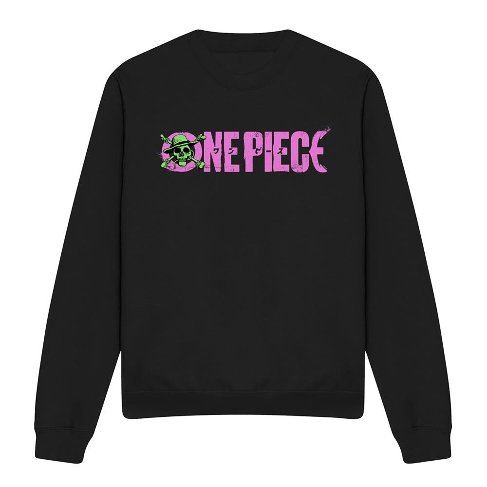 Black - Front - One Piece Unisex Adult Luffy Sweatshirt