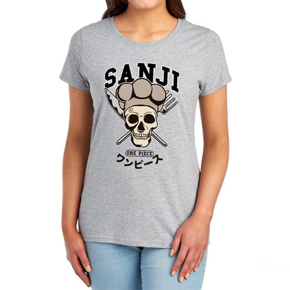Athletic Heather - Lifestyle - One Piece Womens-Ladies Sanji Collegic Ringspun Cotton Fitted T-Shirt