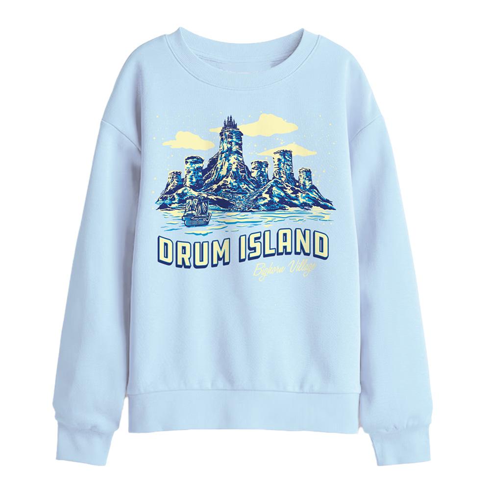 Light Blue - Front - One Piece Childrens-Kids Drum Island Postcard Sweatshirt