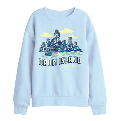 Light Blue - Front - One Piece Childrens-Kids Drum Island Postcard Sweatshirt