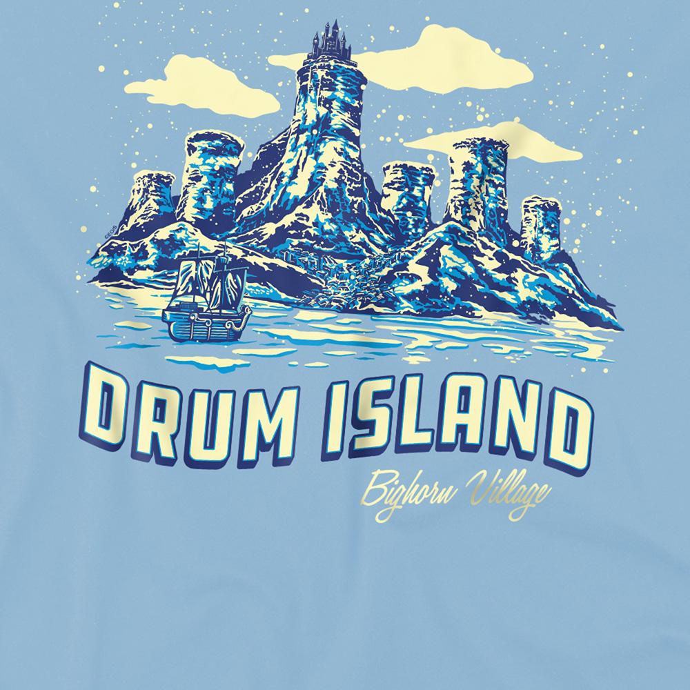 Light Blue - Side - One Piece Childrens-Kids Drum Island Postcard T-Shirt