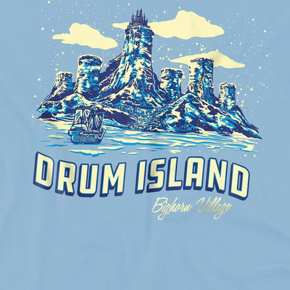 Light Blue - Side - One Piece Childrens-Kids Drum Island Postcard T-Shirt