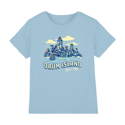 Light Blue - Front - One Piece Childrens-Kids Drum Island Postcard T-Shirt