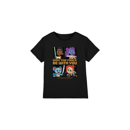Black - Front - Star Wars Childrens-Kids Young Jedi Adventure Among The Stars T-Shirt