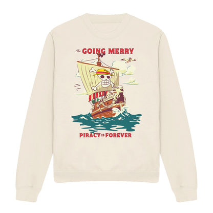 Natural - Front - One Piece Unisex Adult Going Merry Sweatshirt