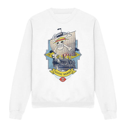 White - Front - One Piece Unisex Adult Going Merry Sweatshirt
