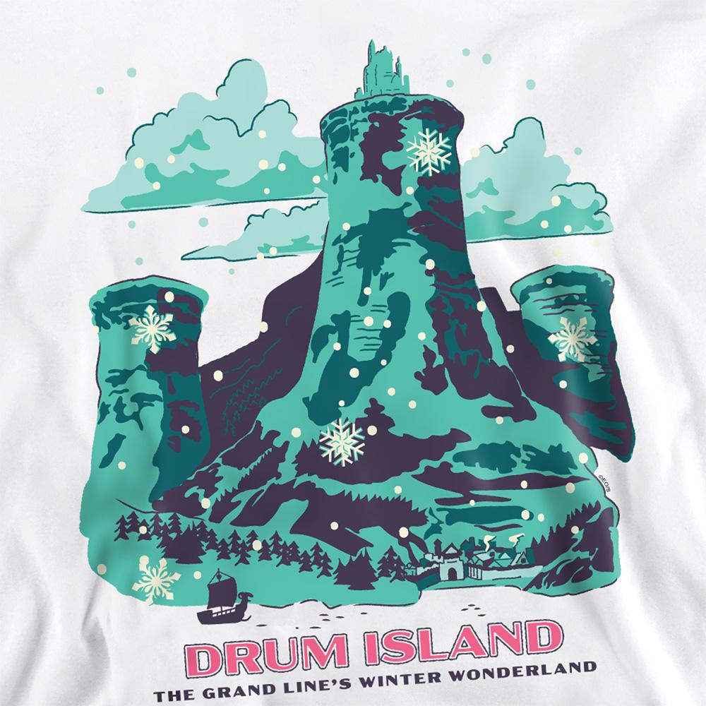 White - Side - One Piece Unisex Adult Drum Island Winter Wonderland Breathable Sweatshirt
