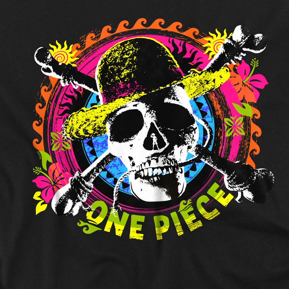 Black - Side - One Piece Unisex Adult Jolly Roger Long-Sleeved T-Shirt