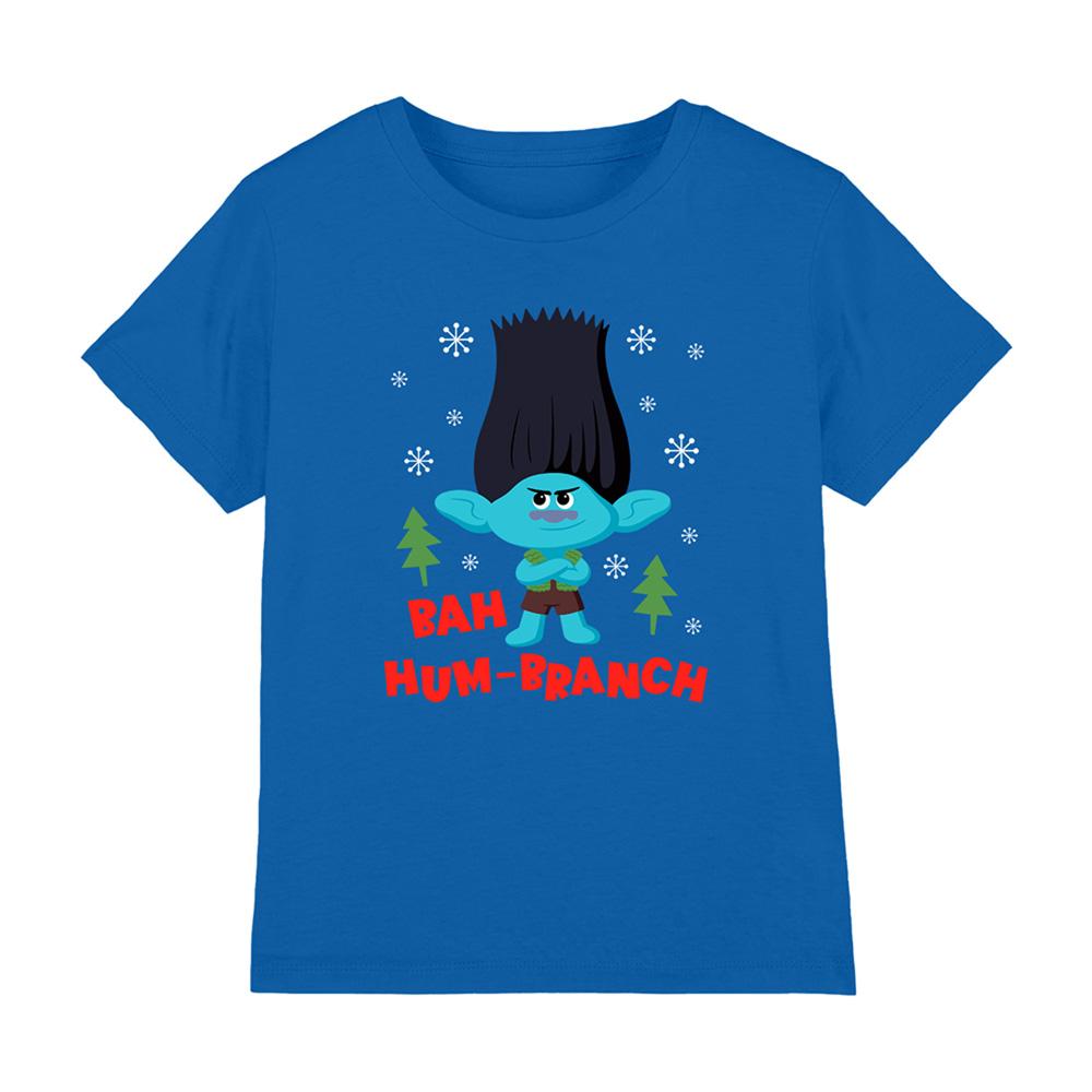 Royal Blue - Front - Trolls Childrens-Kids Bah Humbranch T-Shirt