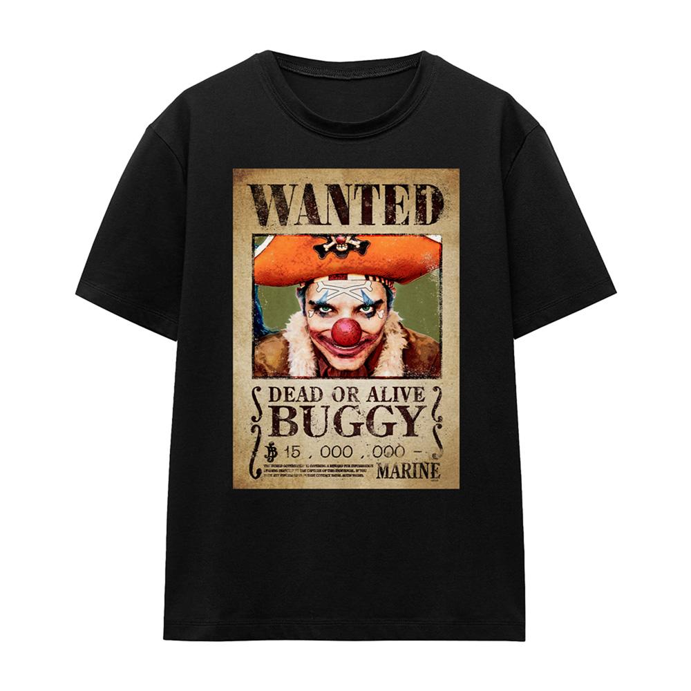 Black - Front - One Piece Womens-Ladies Buggy the Clown Wanted Poster T-Shirt
