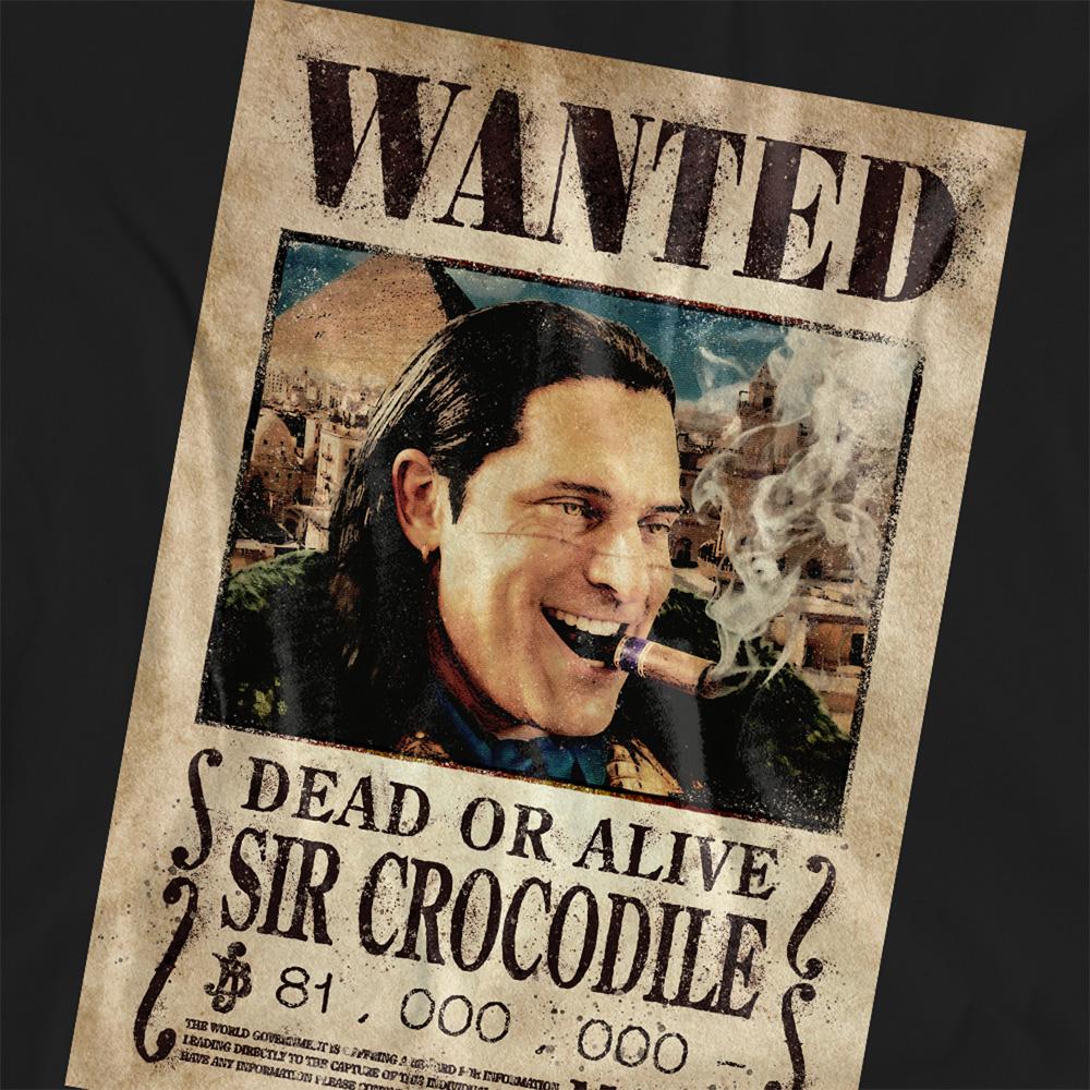Black - Side - One Piece Womens-Ladies Crocodile Wanted Poster T-Shirt