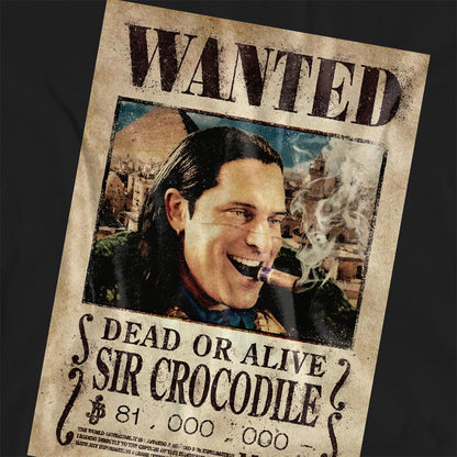 Black - Side - One Piece Womens-Ladies Crocodile Wanted Poster T-Shirt