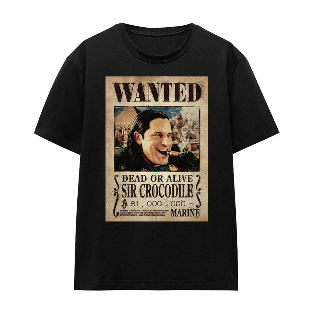 Black - Front - One Piece Womens-Ladies Crocodile Wanted Poster T-Shirt