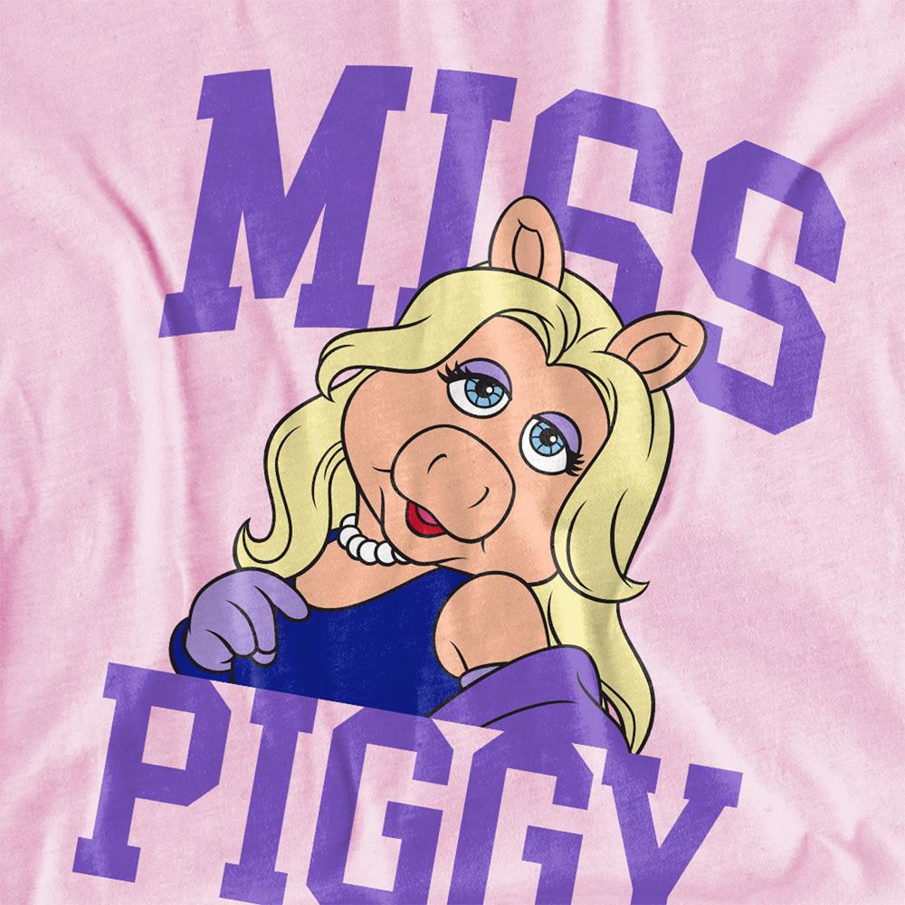 Pink - Side - The Muppets Childrens-Kids Miss Piggy Collegic Ringspun Cotton T-Shirt