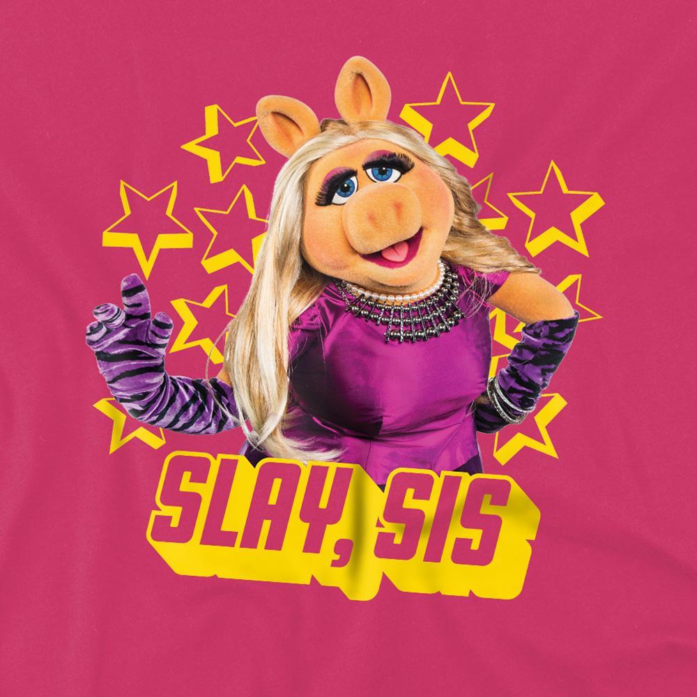 Hot Pink - Side - The Muppets Childrens-Kids Slay Sis Miss Piggy Ringspun Cotton T-Shirt