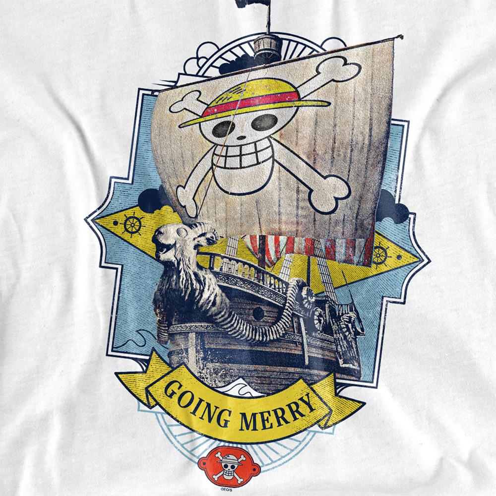 White - Side - One Piece Childrens-Kids Going Merry Ship Ringspun Cotton T-Shirt