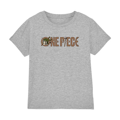 Athletic Heather Heather - Front - One Piece Childrens-Kids Slingshot Usopp Logo Ringspun Cotton T-Shirt