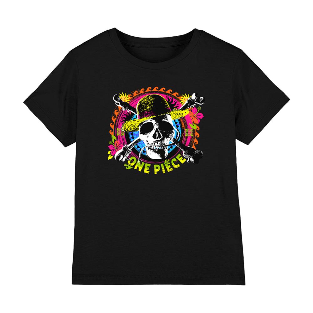 Black - Front - One Piece Childrens-Kids Jolly Roger T-Shirt