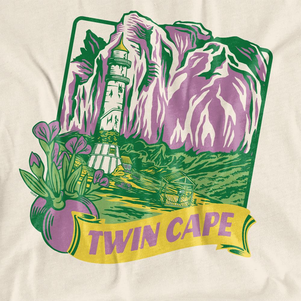 Natural - Side - One Piece Womens-Ladies Twin Cape Lighthouse Poster T-Shirt