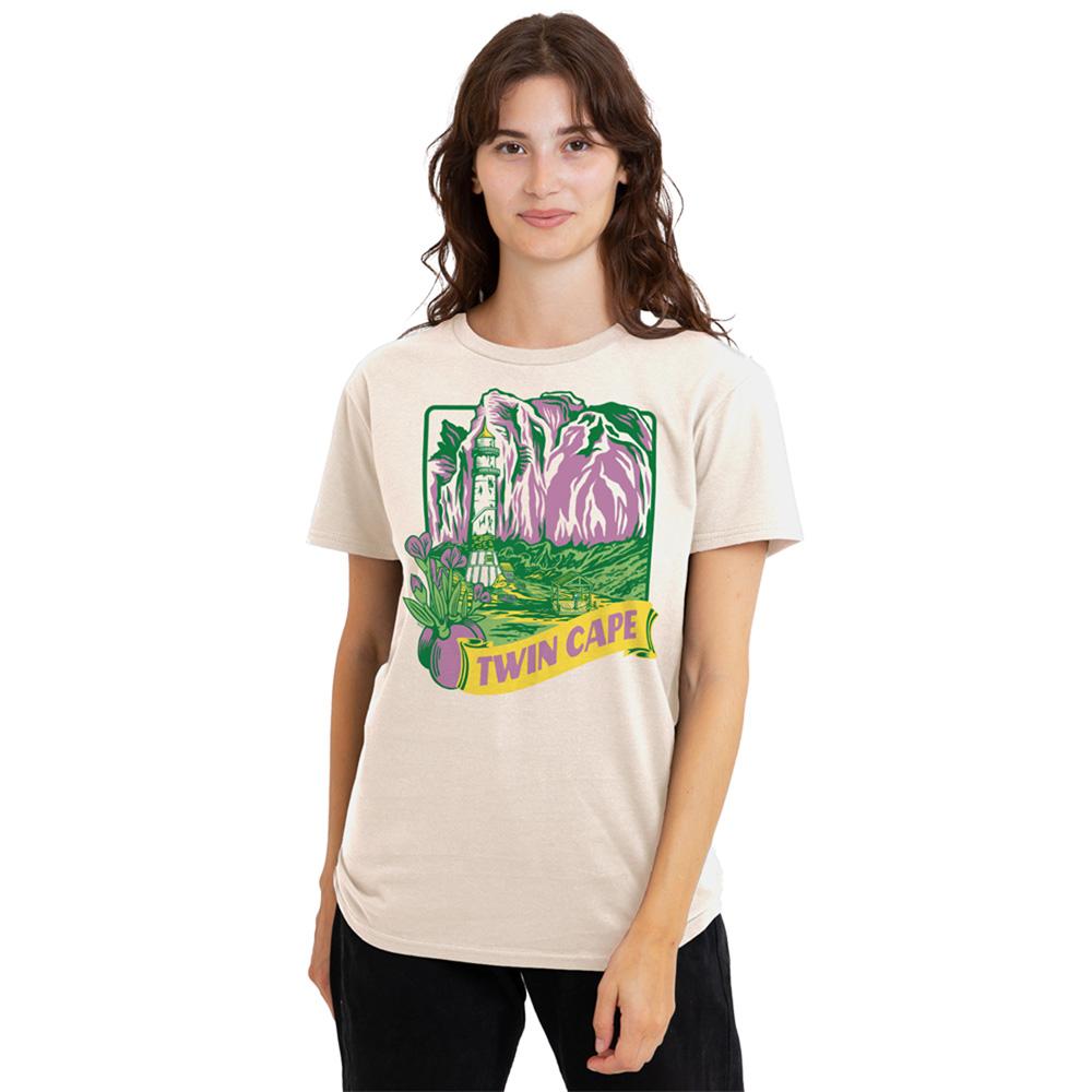 Natural - Lifestyle - One Piece Womens-Ladies Twin Cape Lighthouse Poster T-Shirt