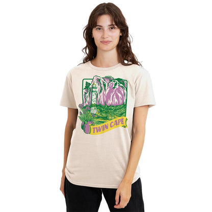 Natural - Lifestyle - One Piece Womens-Ladies Twin Cape Lighthouse Poster T-Shirt