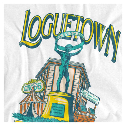 White - Side - One Piece Womens-Ladies Loguetown Market Fitted T-Shirt