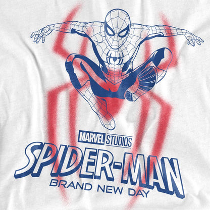 White - Side - Spider-Man: Brand New Day Childrens-Kids Jump T-Shirt