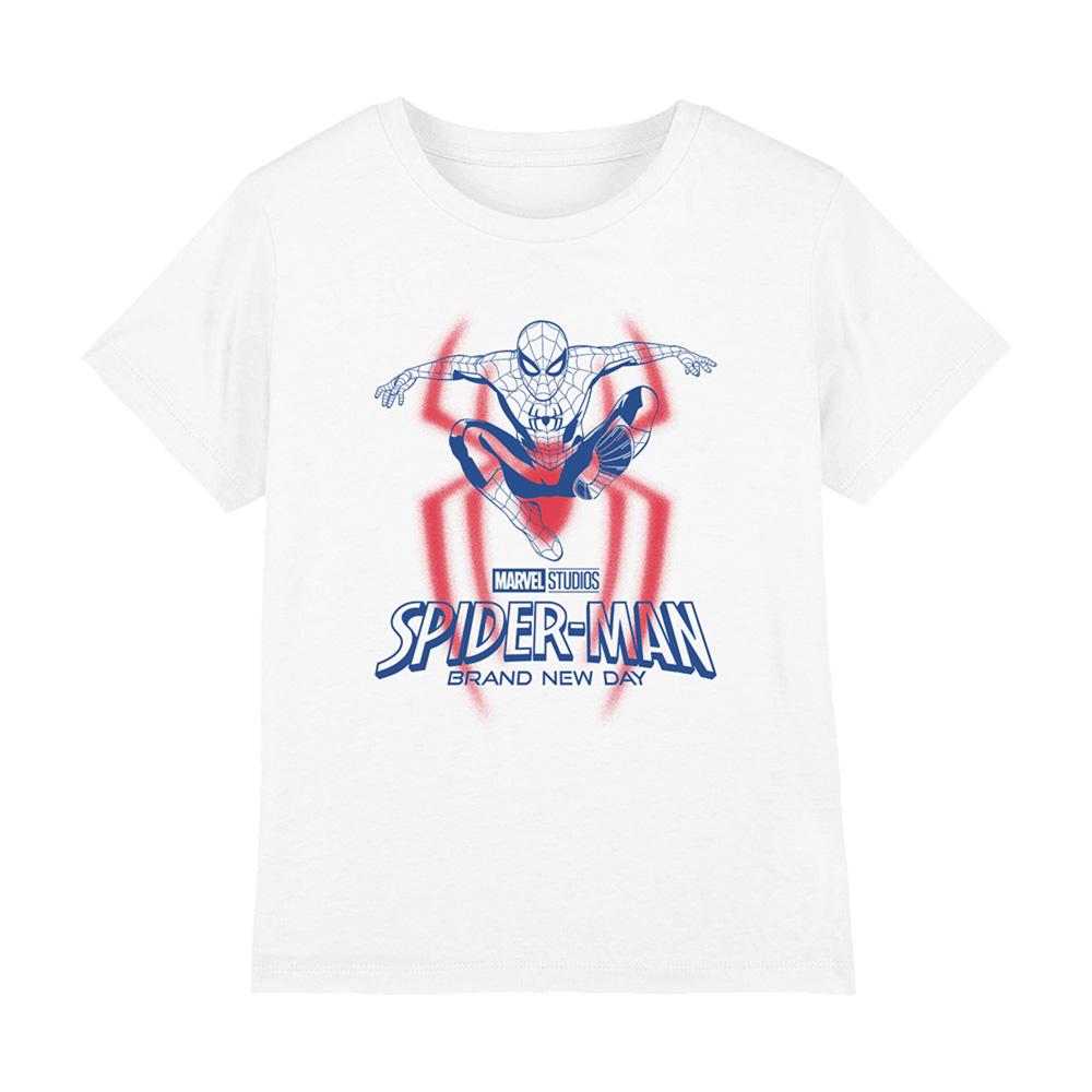 White - Front - Spider-Man: Brand New Day Childrens-Kids Jump T-Shirt