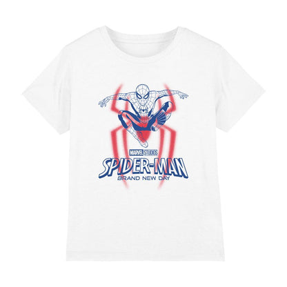 White - Front - Spider-Man: Brand New Day Childrens-Kids Jump T-Shirt