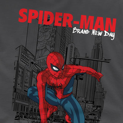 Charcoal - Side - Spider-Man: Brand New Day Childrens-Kids New York T-Shirt