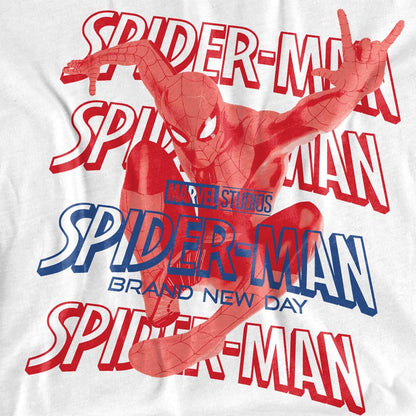 White - Side - Spider-Man: Brand New Day Childrens-Kids Marvel Logo T-Shirt