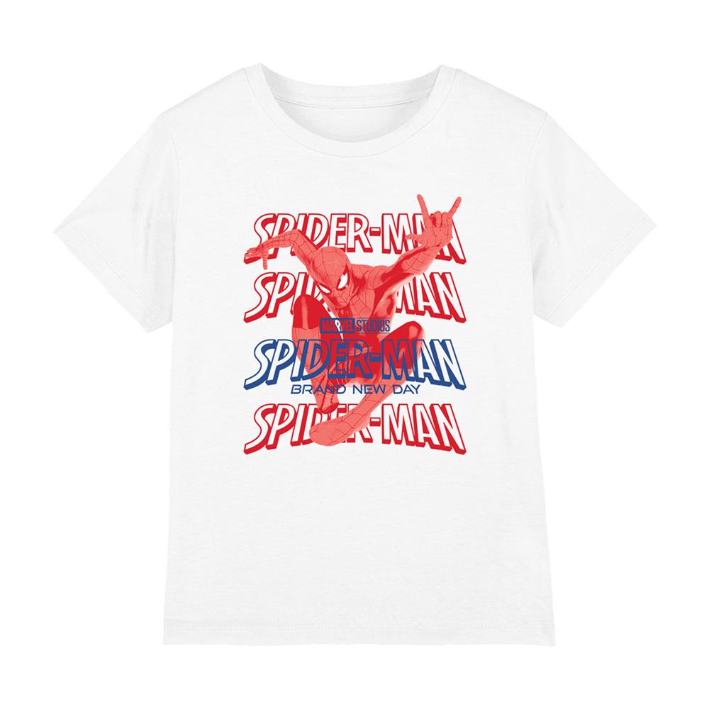 White - Front - Spider-Man: Brand New Day Childrens-Kids Marvel Logo T-Shirt