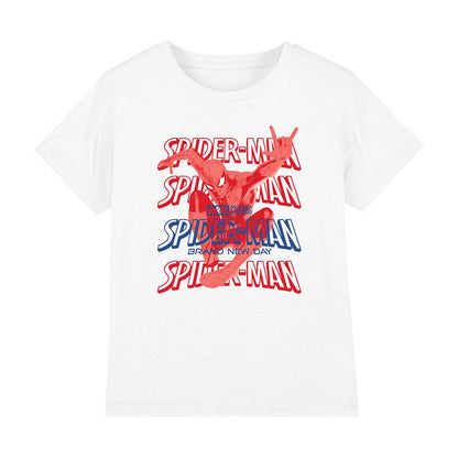 White - Front - Spider-Man: Brand New Day Childrens-Kids Marvel Logo T-Shirt