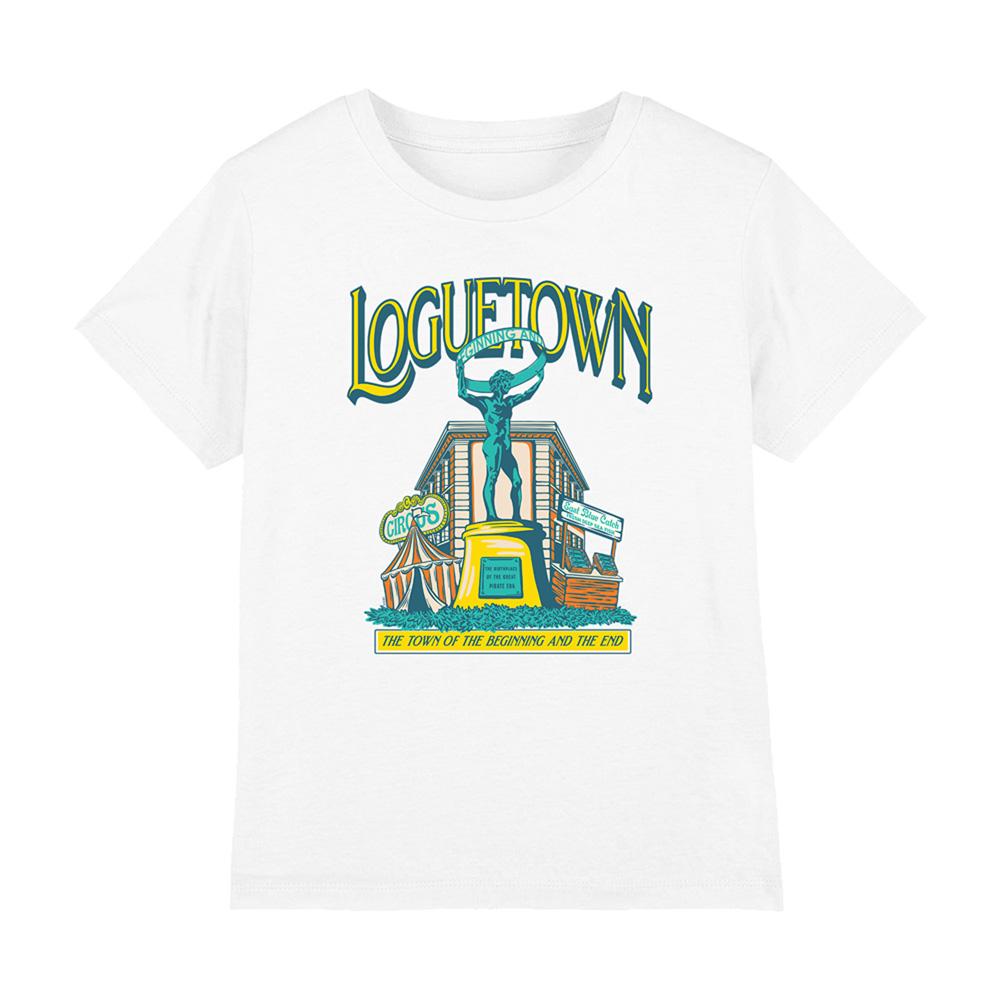White - Front - One Piece Childrens-Kids Loguetown Market T-Shirt
