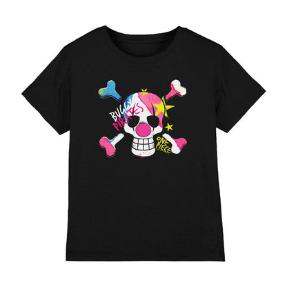 Black - Front - One Piece Childrens-Kids Buggy Pirates Graffiti Ringspun Cotton T-Shirt