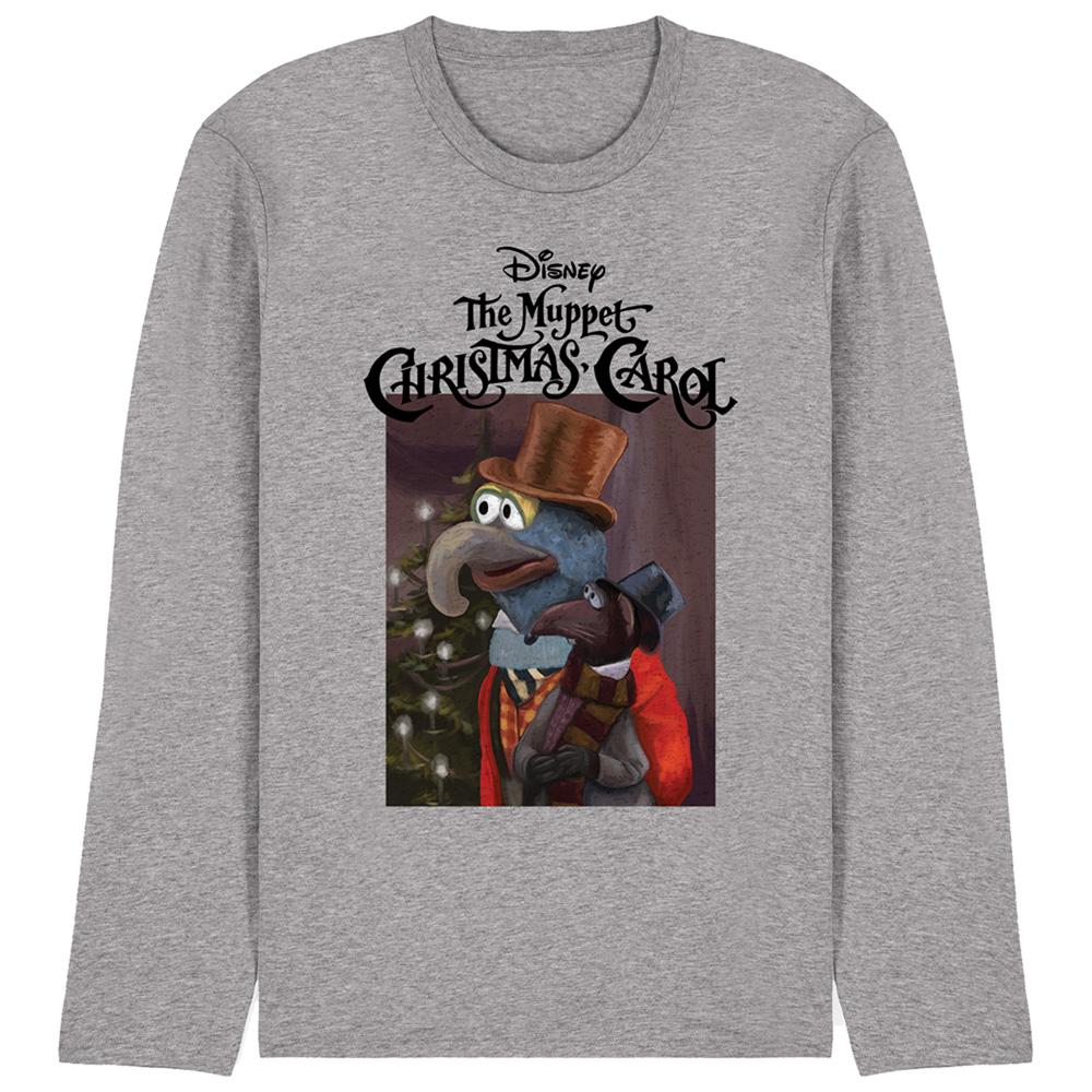 Athletic Heather - Front - The Muppets Christmas Carol Unisex Adult Gonzo Ringspun Cotton Long-Sleeved T-Shirt