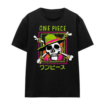 Black - Front - One Piece Womens-Ladies Jolly Roger Logo T-Shirt