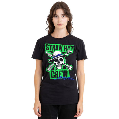 Black - Lifestyle - One Piece Womens-Ladies Straw Hat Crew Scrapbook Ringspun Cotton T-Shirt