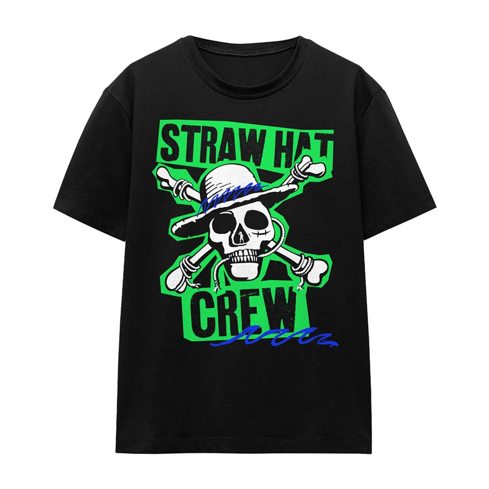 Black - Front - One Piece Womens-Ladies Straw Hat Crew Scrapbook Ringspun Cotton T-Shirt