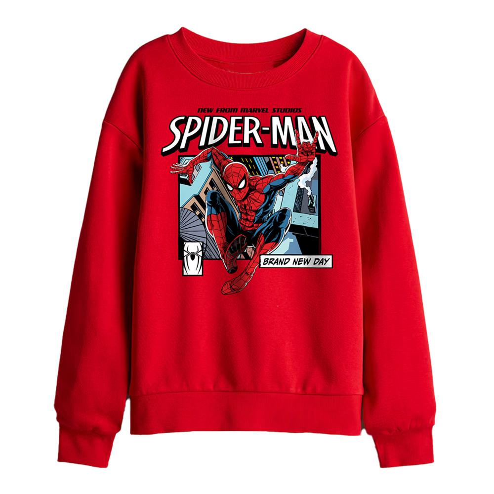 Red - Front - Spider-Man: Brand New Day Childrens-Kids Jump Sweatshirt