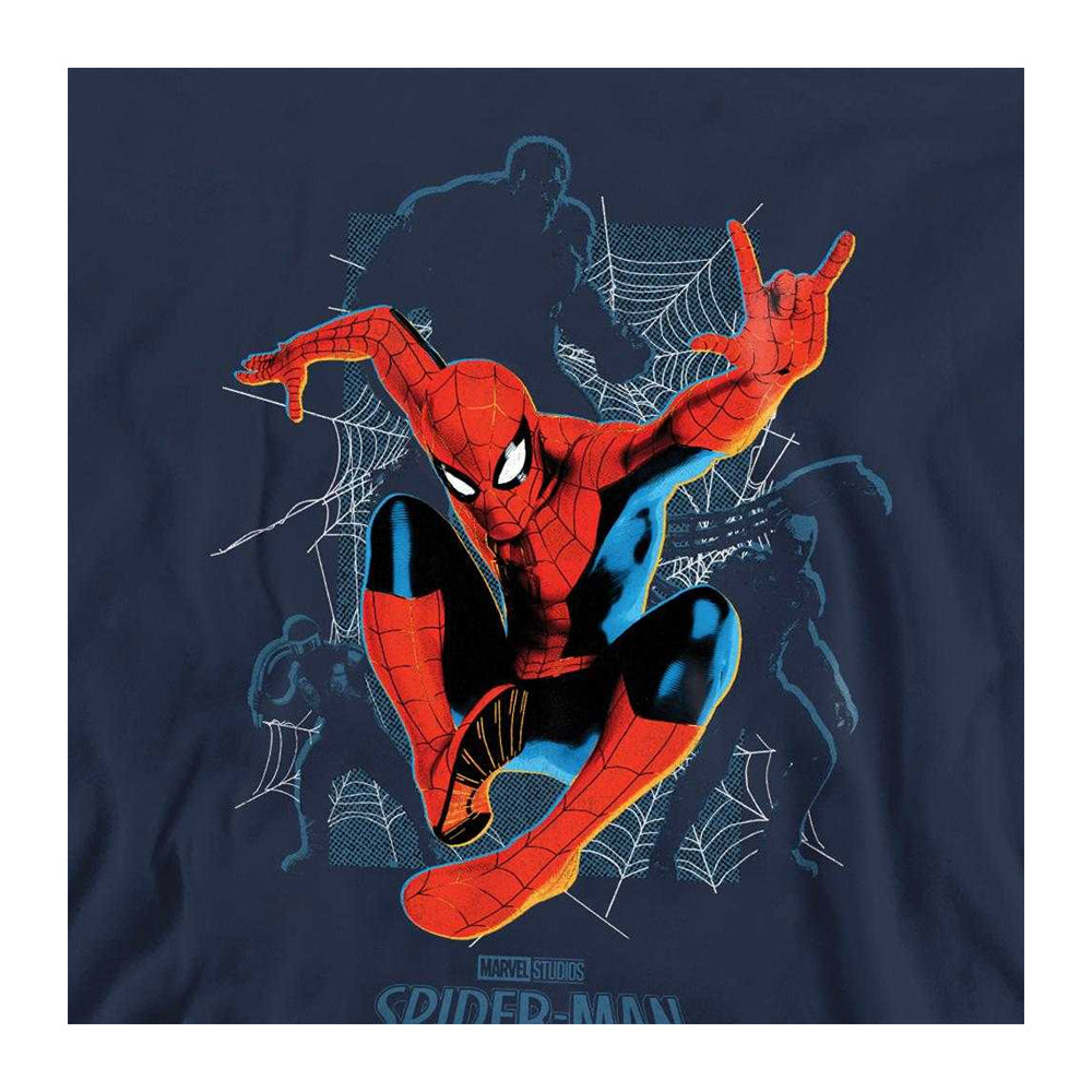 Navy - Side - Spider-Man: Brand New Day Unisex Adult Hero And Villains Long-Sleeved Sweatshirt