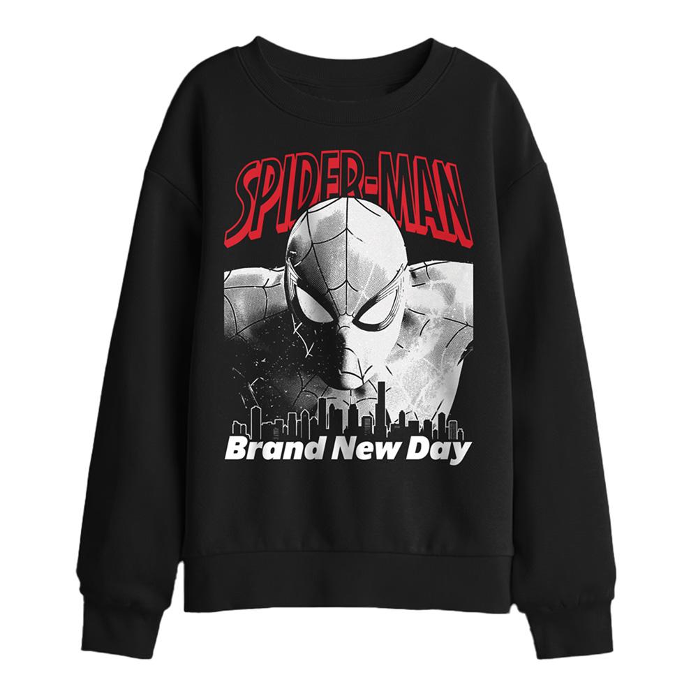 Black - Front - Spider-Man: Brand New Day Childrens-Kids City Sweatshirt