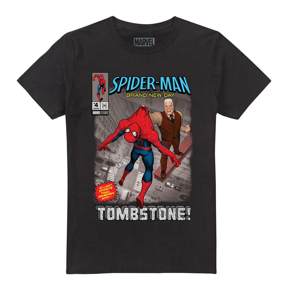 Black - Front - Spider-Man: Brand New Day Unisex Adult Tombstone T-Shirt